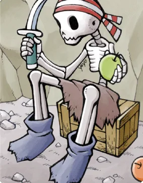 Ilustração da Carta Esqueleto Pirata