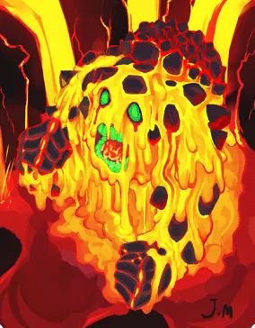 Ilustração da Carta Golem de Lava