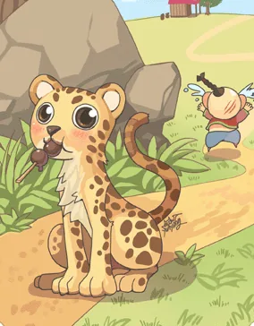Ilustração da Carta Leopardo Filhote