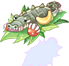 Crocodilo no Vapor com Vegetais